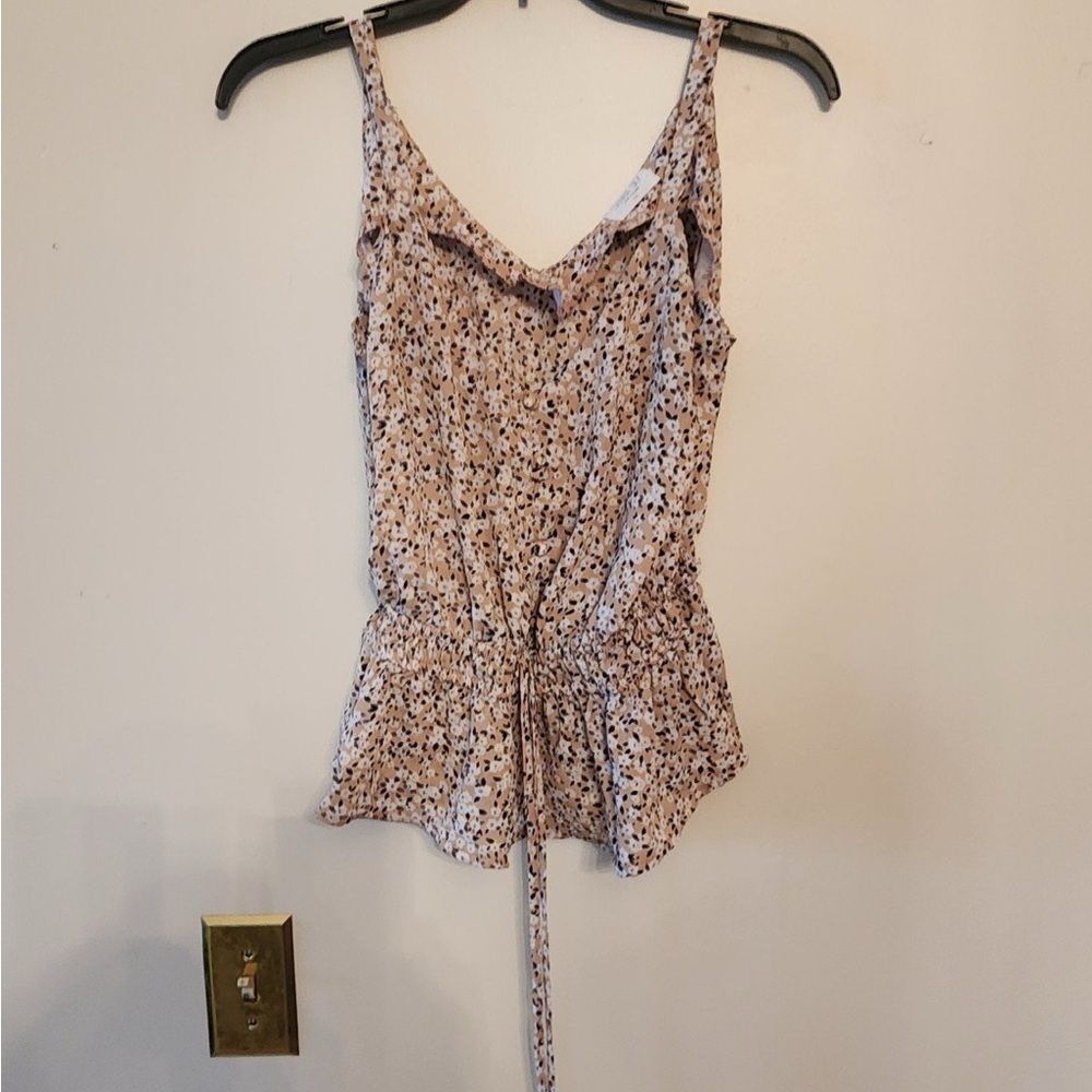 Womens tank top blouse tan size medium